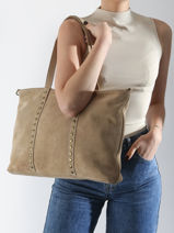 Sac Port paule Velvet Milano Beige velvet VE24113-vue-porte