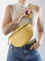 Sac Banane Caviar Cuir Milano Jaune caviar CA21123-vue-porte