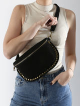 Sac Banane Milano Noir velvet VE24112-vue-porte