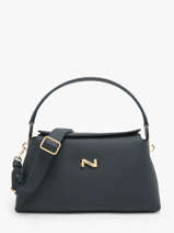 Sac Port� �paule Freesia Cuir Nathan baume Bleu eden 4
