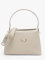 Sac Port� �paule Camelia Cuir Nathan baume Beige eden 5