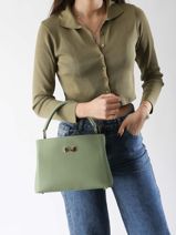 Sac  Main Magnolia Cuir Nathan baume Vert eden 3-vue-porte