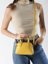 Sac Bandoulire Sierra Jia Cuir Lancaster Jaune sierra jia 1-vue-porte