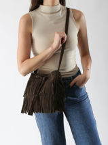 Cross Body Tas Velvet Leder Milano Bruin velvet VE241116-vue-porte