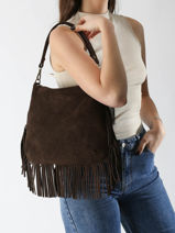 Cross Body Tas Velvet Leder Milano Bruin velvet VE241117-vue-porte