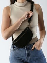 Sac Banane Milano Noir velvet VE19091-vue-porte