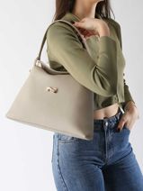 Sac Port� �paule Camelia Cuir Nathan baume Beige eden 5-vue-porte