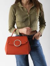 Sac Port Main Ginkgo Cuir Nathan baume Orange ginkgo 1-vue-porte
