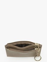Porte-monnaie Porte-cartes David jones Marron saffiano DJ0089-vue-porte