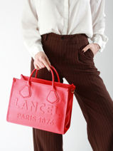 Cabas Zipp M Jour Cuir Lancel Rouge jour A12996-vue-porte