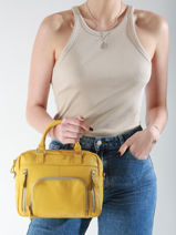 Sac Bandoulire Baby Macy Cuir Nat et nin Jaune vintage BABYMACY-vue-porte