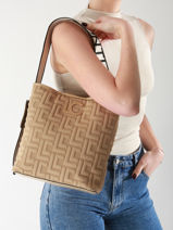 Sac Port paule Logo Polyester Lola casademunt Marron logo 42-vue-porte