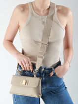 Cross Body Tas Saffiano David jones Beige saffiano CM7211H-vue-porte