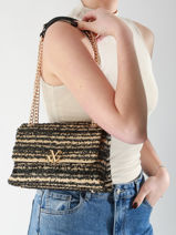 Sac Port paule Estival Raphia Vanessa wu Noir estival MA0100-vue-porte