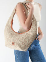 Sac Port paule Leopard Polyester Vanessa wu Beige leopard MA0130-vue-porte