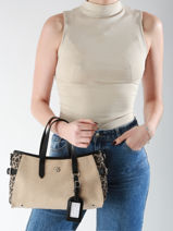 Sac Port Main Leopard Polyester Vanessa wu Beige leopard MA0132M-vue-porte