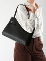 Sac Port paule Emie Cuir Le tanneur Noir emie TEMI1670-vue-porte