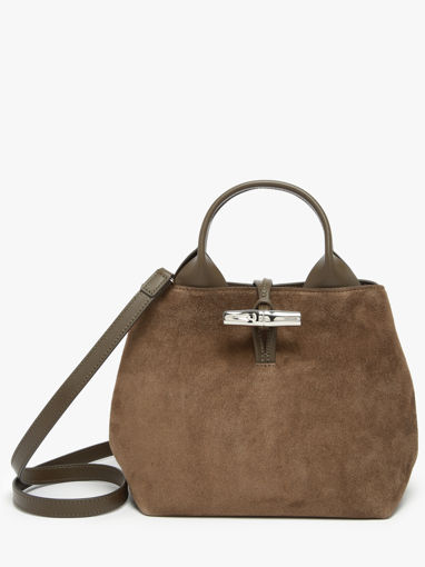 Longchamp Le roseau velvet Sac port main Vert