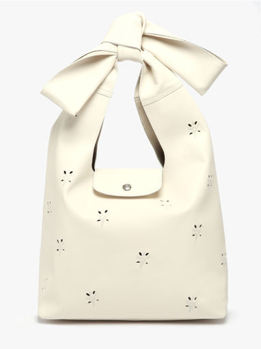 Longchamp Le pliage broderie anglaise Schoudertas Beige