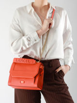 Sac � Main M Ninon Cuir Lancel Orange ninon A09222-vue-porte
