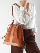 Bucket Bag M Elles Leder Lancel Violet elles A13360-vue-porte