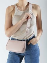 Sac Port paule Et Bandoulire Grained Miniprix Rose grained F3699-vue-porte