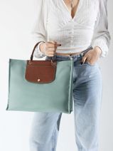 Longchamp Cabas longchamp du march� Sac port� main Bleu-vue-porte