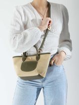 Longchamp New le panier pliage Sac port travers Vert-vue-porte
