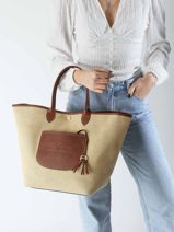 Longchamp New le panier pliage Schoudertas Bruin-vue-porte