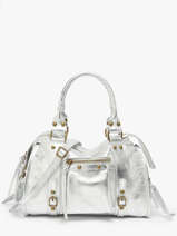 Sac Port paule Nine Cuir Milano Argent nine NI24092