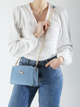 Cross Body Tas Denim Leder Nathan baume Blauw denim 2D-vue-porte