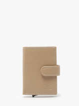 Portefeuille Cuir Crinkles Beige caviar 14600
