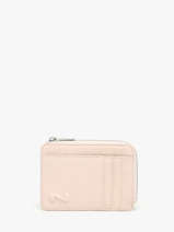 Porte-monnaie Avec Porte-cartes Cuir Nathan baume Rose original n 217N