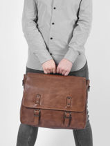 Porte Documents (main) Basilic pepper Marron traveler BTRA02-vue-porte