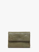 Portefeuille Cuir Biba Vert wallet TOT1L