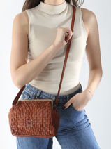 Sac Bandoulire Heritage Cuir Biba Marron heritage KA21-vue-porte