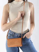 Sac Bandoulire Heritage Cuir Biba Marron heritage ROU1L-vue-porte