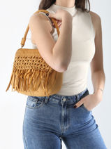 Sac Port paule Heritage Cuir Biba Jaune heritage VAR1L-vue-porte