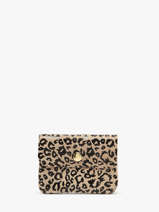 Porte-monnaie Cuir Milano Beige velvet leopardo VL23092