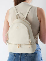 Sac  Dos Lulu castagnette Beige zip WILLO-vue-porte