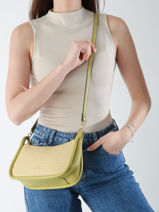 Sac Bandoulire Raphia Raphia Lulu castagnette Vert raphia YASSIR-vue-porte