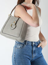 Sac Port paule Anneau Lulu castagnette Gris anneau YSABEL-vue-porte