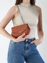 Crossbody Tas Le Gustave Leder Paul marius Bruin vintage GUSTAVEP-vue-porte