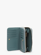 Portefeuille Lulu castagnette Bleu zip CAROL105-vue-porte