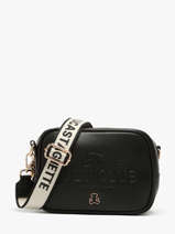 Sac Bandoulire Logo Lulu castagnette Noir logo YZERNAY