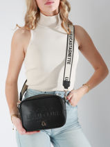 Sac Bandoulire Logo Lulu castagnette Noir logo YZERNAY-vue-porte