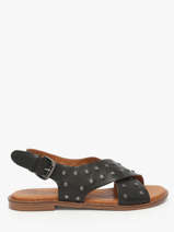 Open Sandalen Magnieu Uit Leder Coco abricot Zwart women V3044B