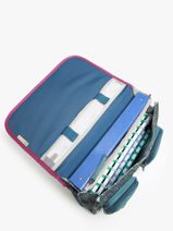 Boekentas 2 Compartimenten Cameleon Blauw vintage fantasy PBVGCA35-vue-porte