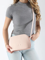 Sac Bandoulire Lilou Cuir Nathan baume Rose egee 2-vue-porte