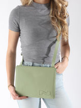 Sac Bandoulire Brugge Cuir Nathan baume Vert n city 2-vue-porte
